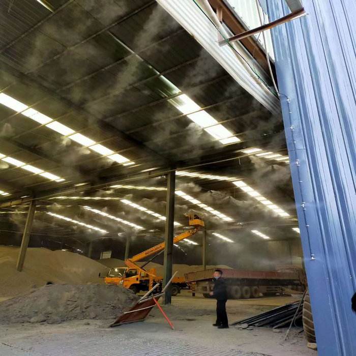 水泥廠攪拌廠噴霧除塵設備/工業噴霧除塵降塵系統